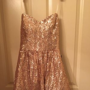 New Year’s Eve Gold, Sequin Mini Dress with Tulle